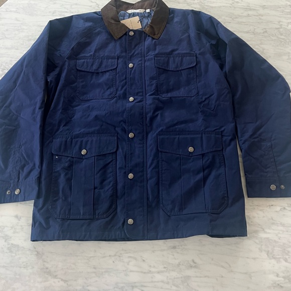 Peter Millar Mens Navy Blue Waxed Cotton Safari Field Jacket Size XL NWT $350 - Picture 5 of 15